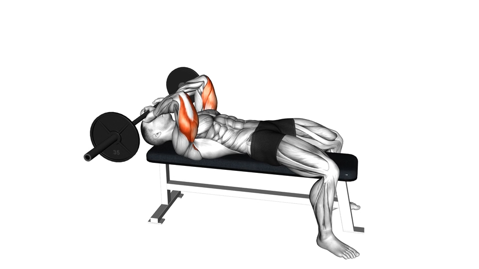 仰卧额前杠铃臂屈伸 ｜ Barbell Lying Triceps Extension Skull Crusher