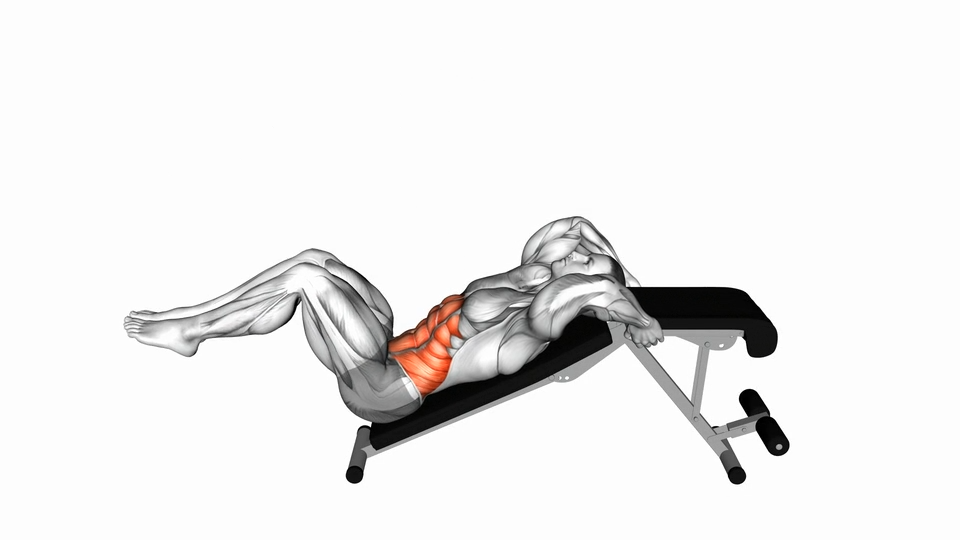 下斜屈腿反向卷腹 | Decline Bent Leg Reverse Crunch